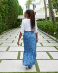 LIZZIE LINEN SKIRT | WINDOWS CORNFLOWER BLUE