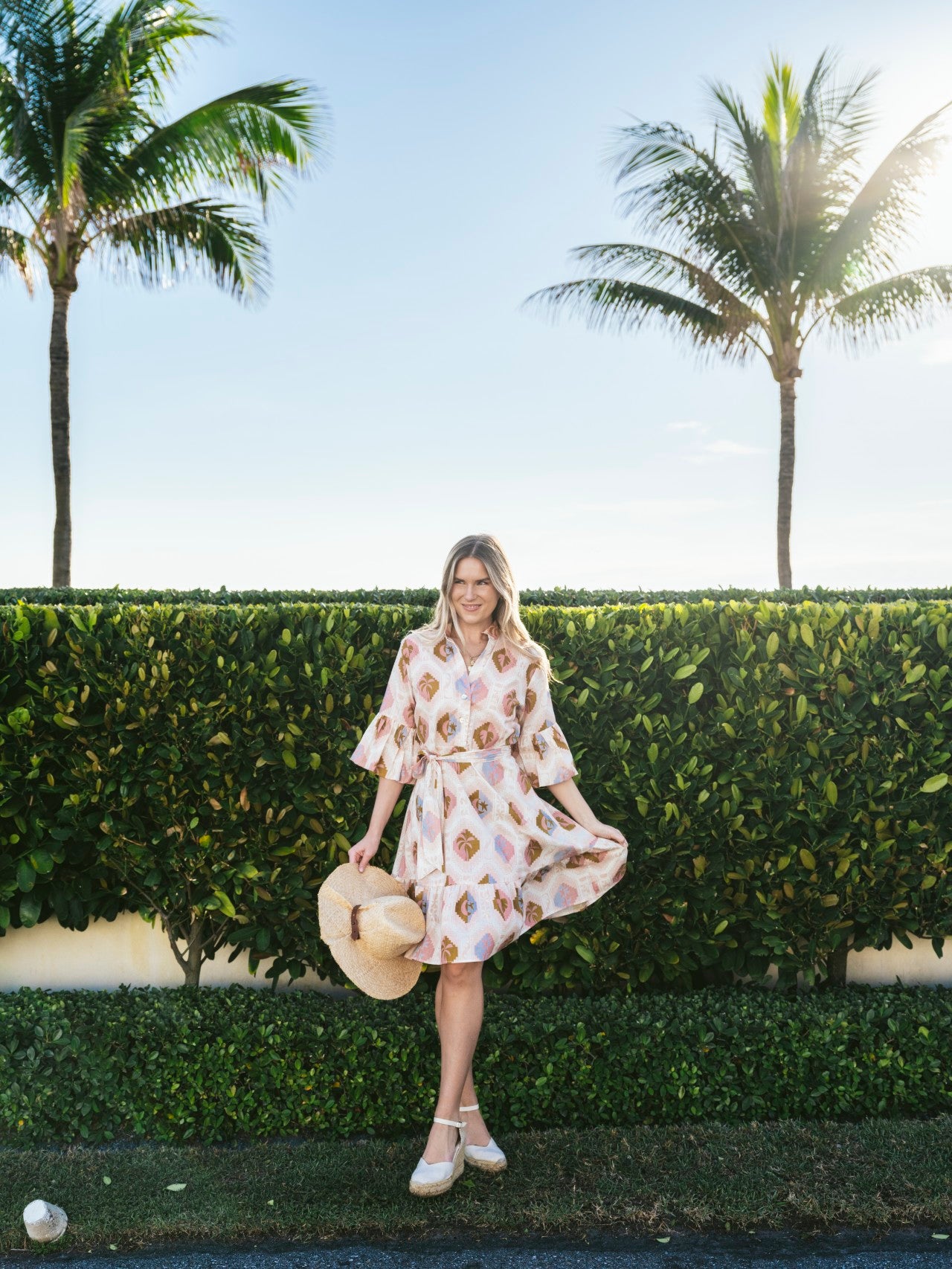kahora palm beach dress Floral Mini Dress| Blue & White Dress