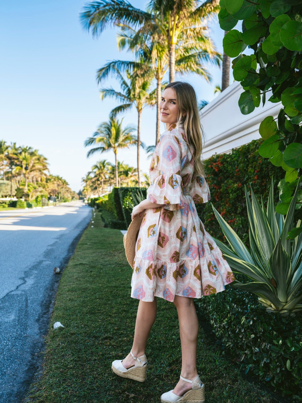 kahora palm beach dress Floral Mini Dress| Blue & White Dress
