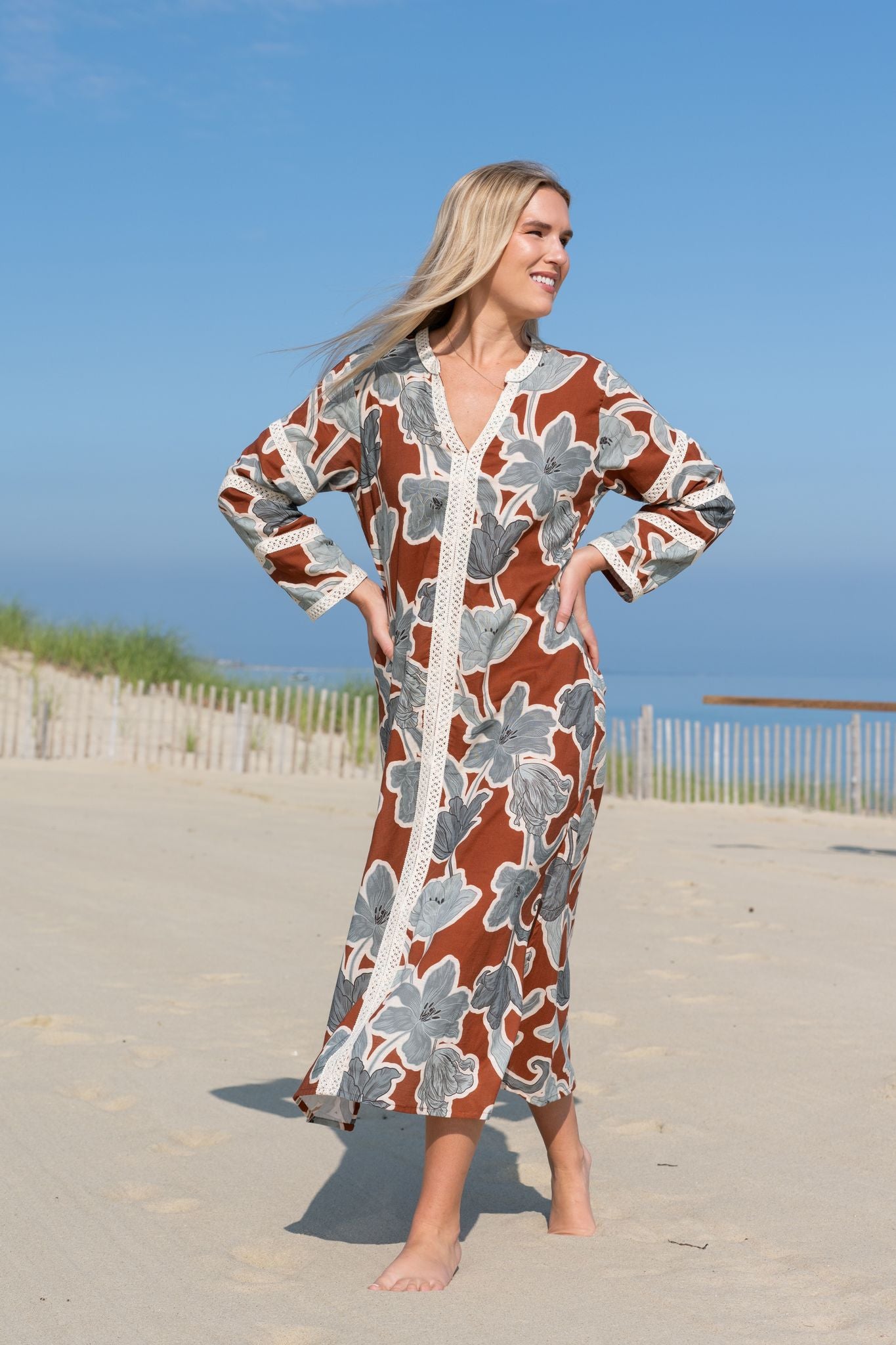 kahora palm beach dress Floral Mini Dress| Blue & White Dress