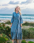 RAYNA DRESS | PALM FAN SKY
