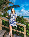KENDALL DRESS | TRELLIS AZURE