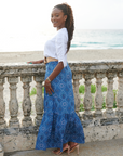 LIZZIE LINEN SKIRT | WINDOWS CORNFLOWER BLUE