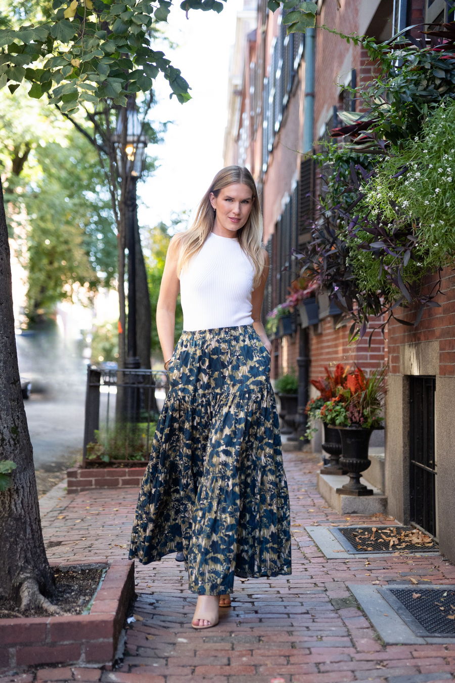 TUCKERNUCK POPLIN SKIRT | CINQUE TERRE NAVY