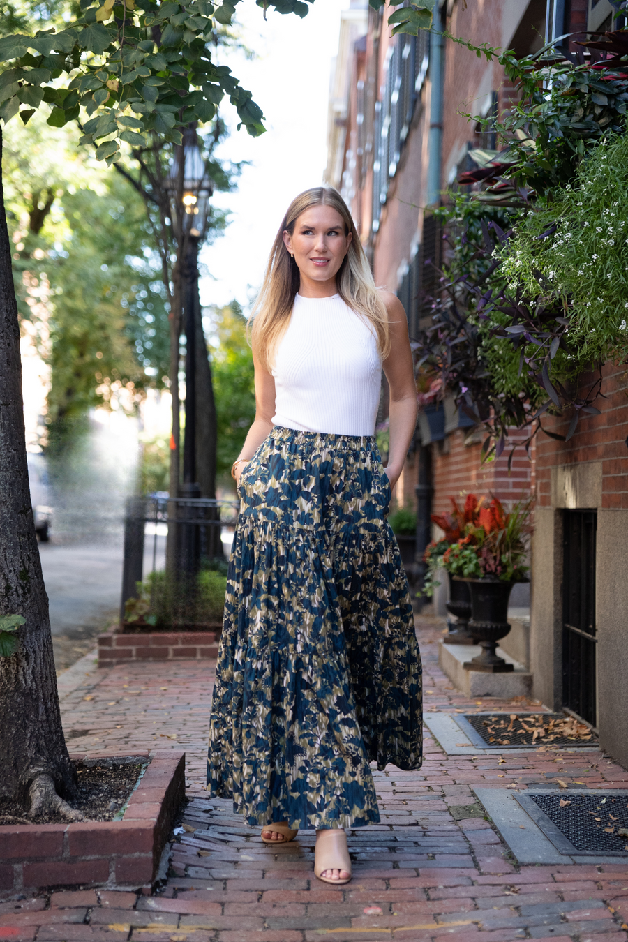 TUCKERNUCK POPLIN SKIRT | CINQUE TERRE NAVY