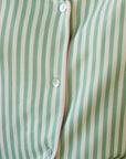 ELSIE SHORTIE PAJAMAS | GREEN & WHITE STRIPES