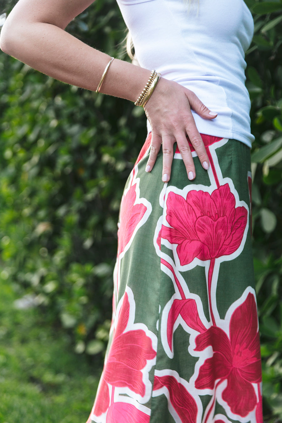 LIZZIE LINEN SKIRT | MERRAIN GREEN