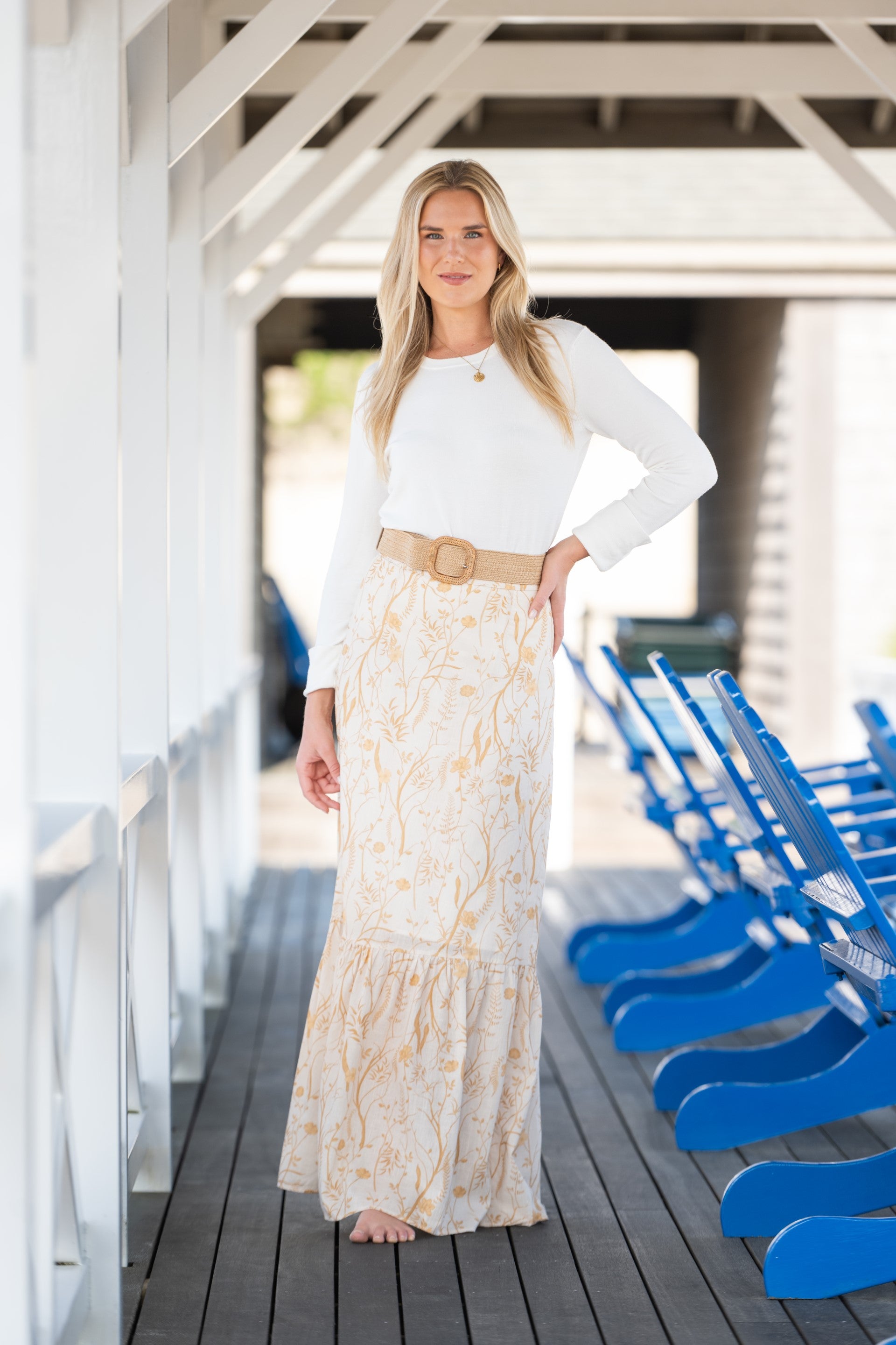 LIZZIE LINEN SKIRT | WISTERIA TUSCANY YELLOW