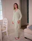 ANDIE LONG PAJAMAS |GREEN STRIPE