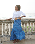 LIZZIE LINEN SKIRT | WINDOWS CORNFLOWER BLUE