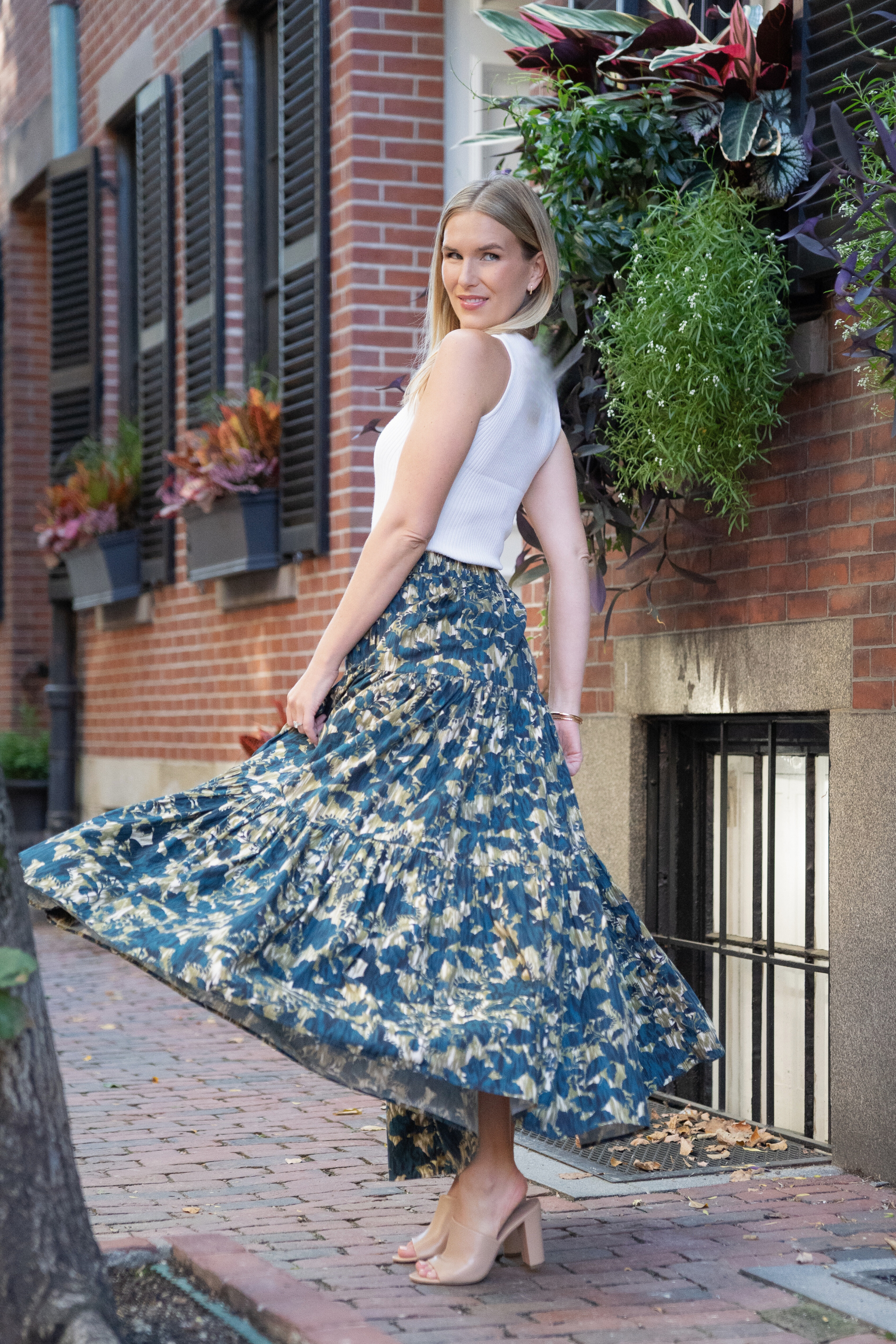 TUCKERNUCK POPLIN SKIRT | CINQUE TERRE NAVY