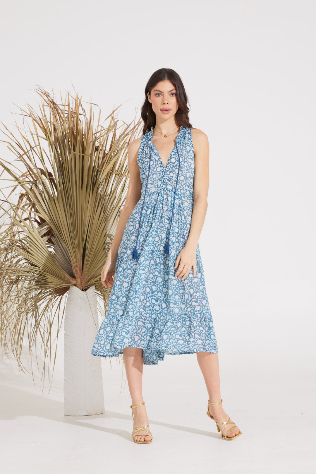 LA GUERITE DRESS | GRAPEVINE CARIBBEAN BLUE