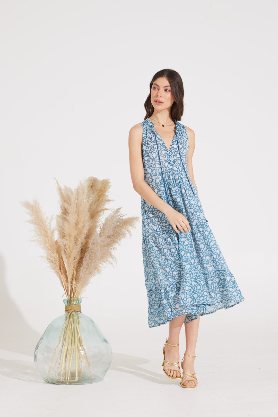 LA GUERITE DRESS | GRAPEVINE CARIBBEAN BLUE