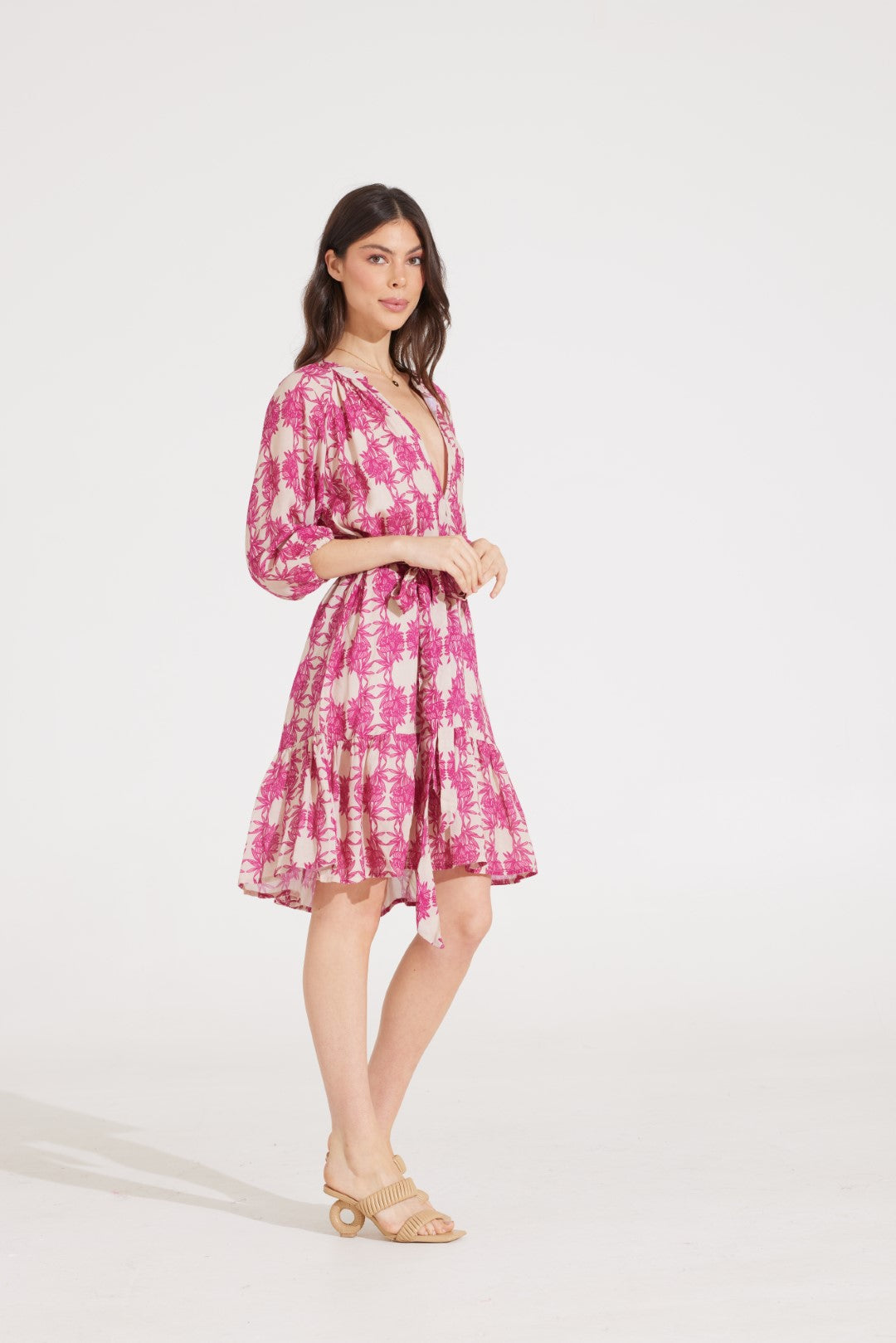KENDALL DRESS | TRELLIS FUSCHIA
